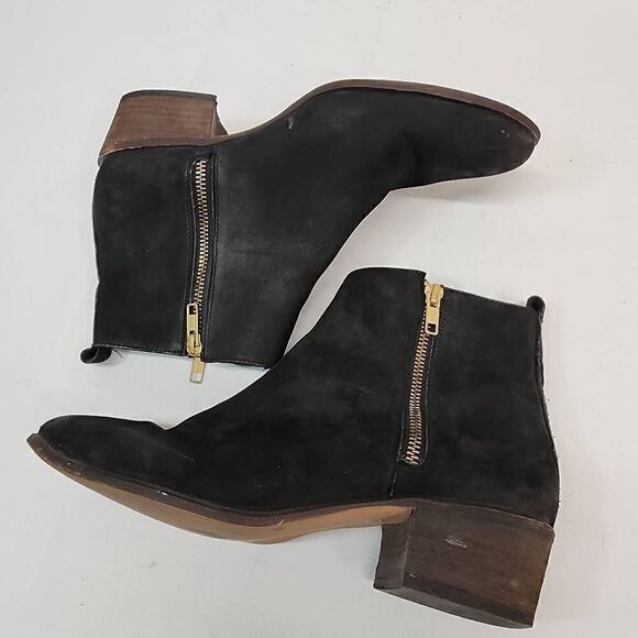 Steve Madden Size 9 Black Suede Leather Size Zipper Ankle Bootie - Picture 11 of 11